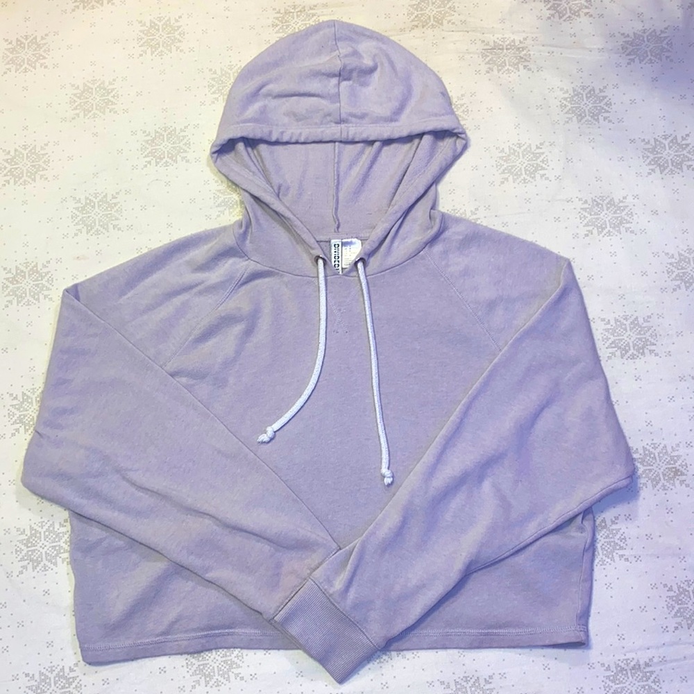 faded lavender cropped hoodie
